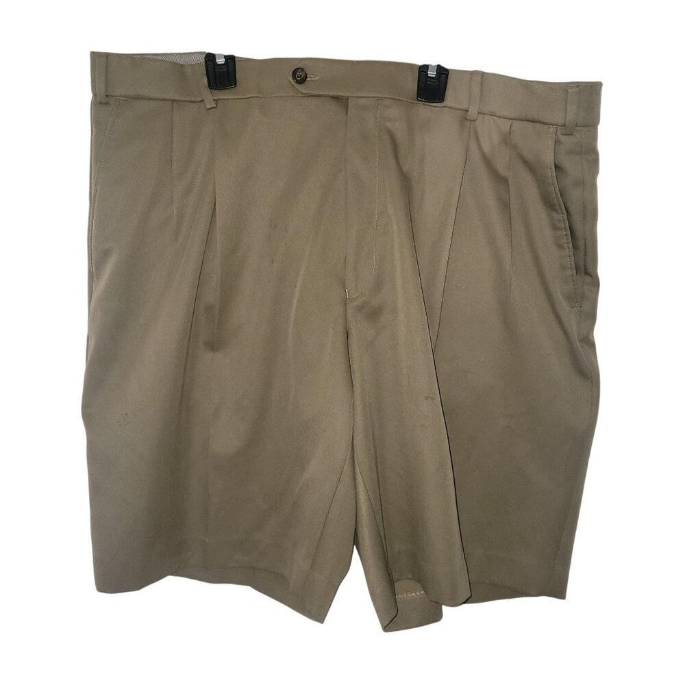 BALLIN Comfort eze Mens Tan Pleated Shorts Size 40 Lightweight Casual‎ Wear Golf